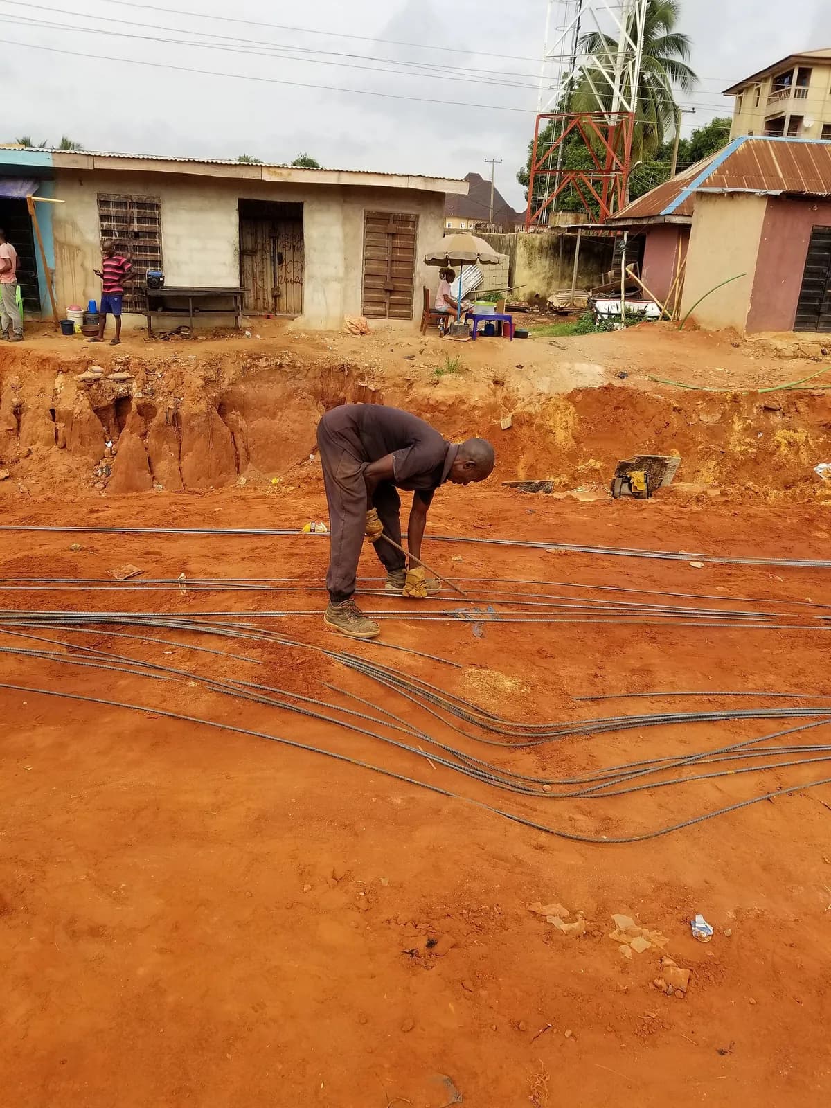 Sample photo, beams work in Nigeria: An iron bender