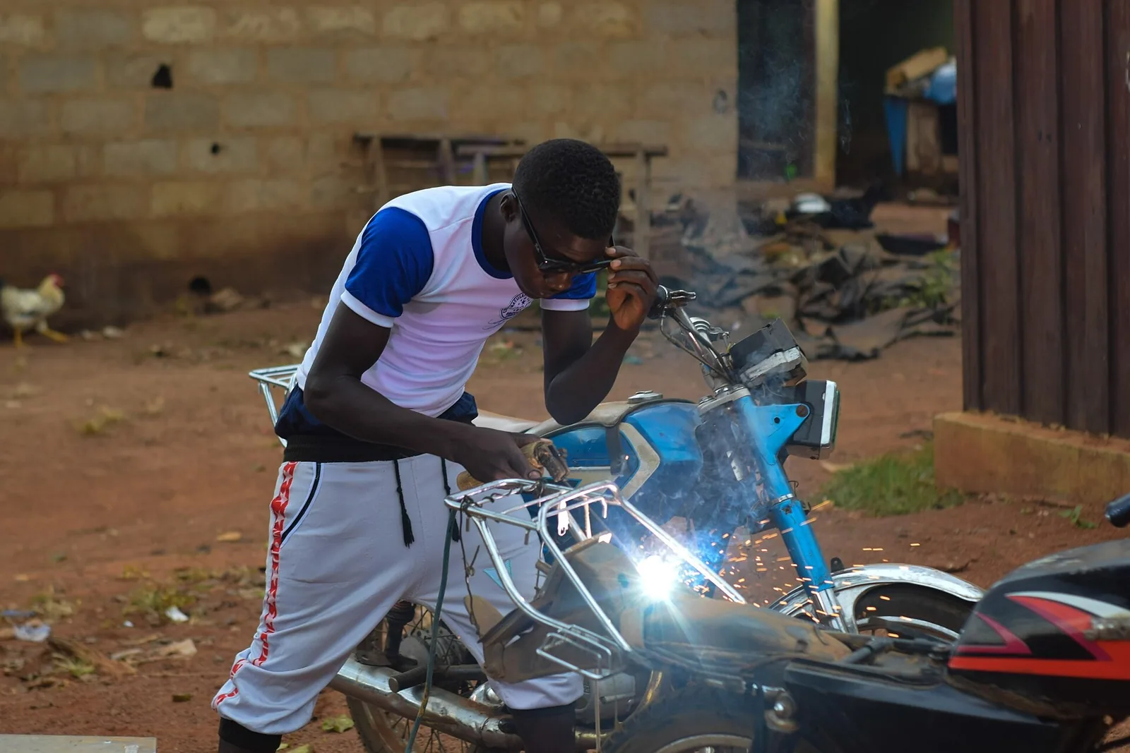 Sample photo, general repairs work in Nigeria: Metal welder